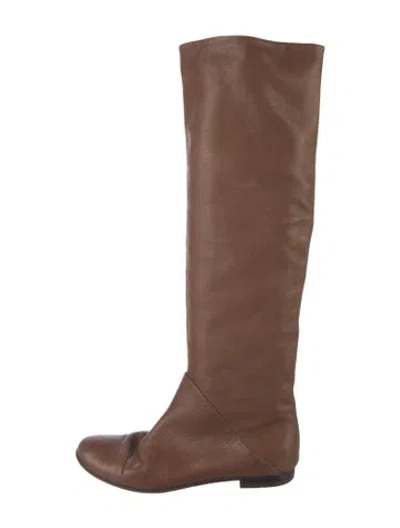 Pre-owned Giuseppe Zanotti Leather Riding Boots In Brown