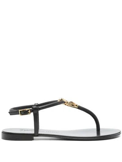 Giuseppe Zanotti Leather Sandals In Black