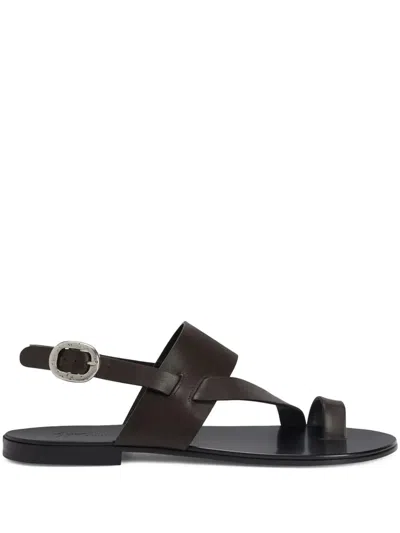 Giuseppe Zanotti Leather Sandals In Brown