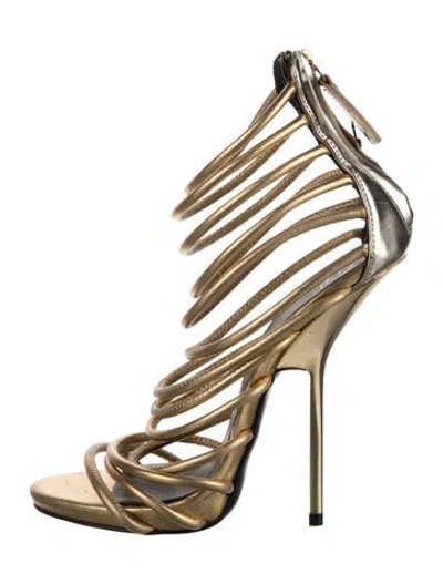 Pre-owned Giuseppe Zanotti Leather Sandals In Gold