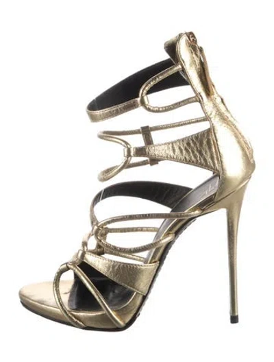 Pre-owned Giuseppe Zanotti Leather Sandals In Gold/metallic