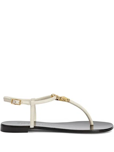 Giuseppe Zanotti Leather Sandals In White