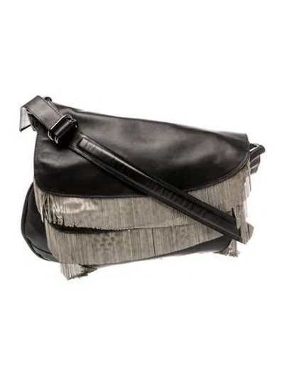 Pre-owned Giuseppe Zanotti Leather Shoulder Bag In Gray