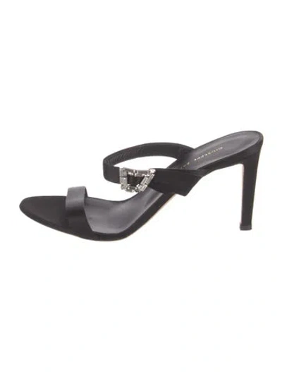Pre-owned Giuseppe Zanotti Leather Slides In Black