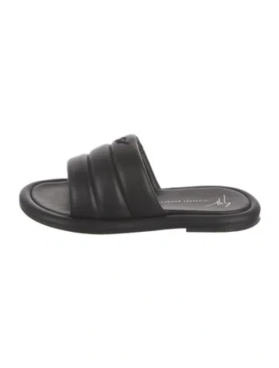 Pre-owned Giuseppe Zanotti Leather Slides In Black