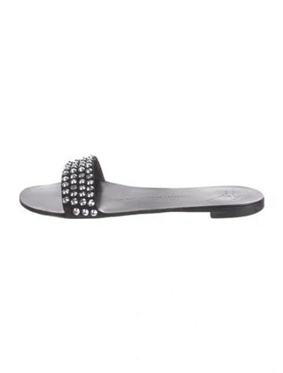 Pre-owned Giuseppe Zanotti Leather Slides In Black