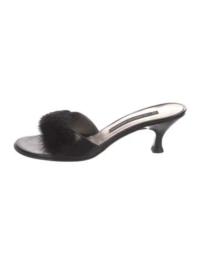 Pre-owned Giuseppe Zanotti Leather Slides In Black