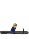 Giuseppe Zanotti Leather Slides In Blue