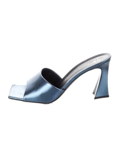 Pre-owned Giuseppe Zanotti Leather Slides In Blue