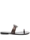Giuseppe Zanotti Leather Slides In Brown