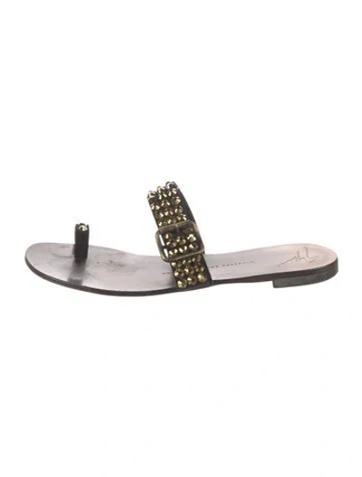 Pre-owned Giuseppe Zanotti Leather Slides In Brown