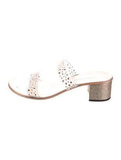 Pre-owned Giuseppe Zanotti Leather Slides In Gold/metallic