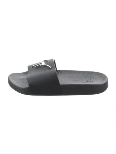 Pre-owned Giuseppe Zanotti Leather Slides In Grey