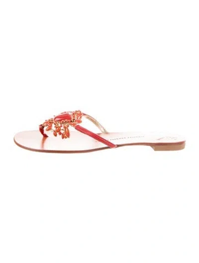 Pre-owned Giuseppe Zanotti Leather Slides In Orange
