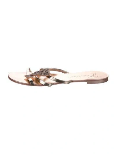 Pre-owned Giuseppe Zanotti Leather Slides In Pink