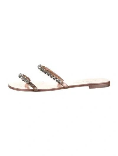 Pre-owned Giuseppe Zanotti Leather Slides In Pink