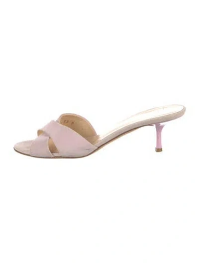 Pre-owned Giuseppe Zanotti Leather Slides In Pink