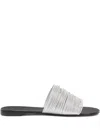 Giuseppe Zanotti Leather Slides In Silver