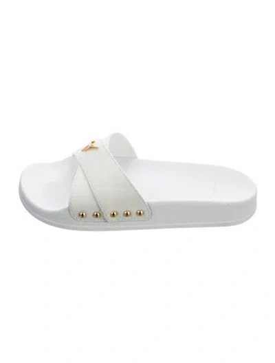Pre-owned Giuseppe Zanotti Leather Slides In White