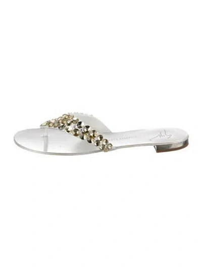 Pre-owned Giuseppe Zanotti Leather Slides In White