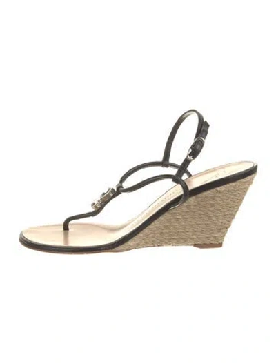 Pre-owned Giuseppe Zanotti Leather Slingback Sandals In Black