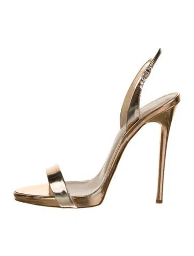 Pre-owned Giuseppe Zanotti Leather Slingback Sandals In Gold