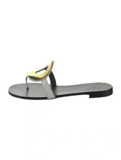 Pre-owned Giuseppe Zanotti Leather Slingback Sandals In Silver