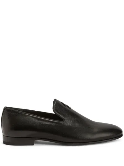 Giuseppe Zanotti Leather Slip-on Loafers In Black