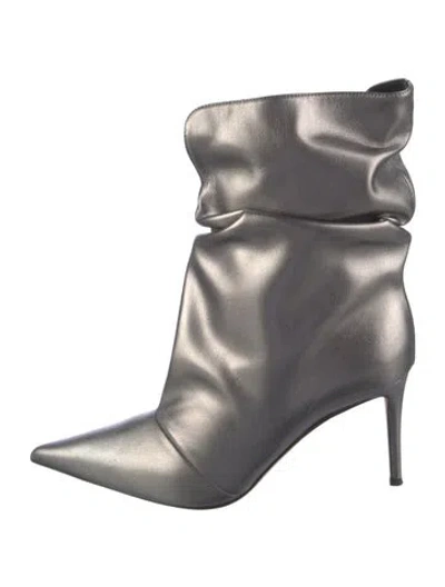 Pre-owned Giuseppe Zanotti Leather Slouch Boots In Grey