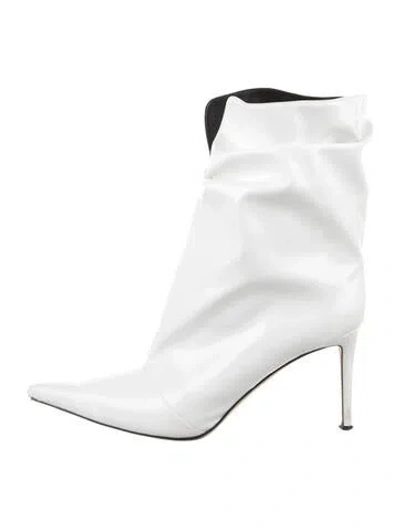 Pre-owned Giuseppe Zanotti Leather Slouch Boots In White