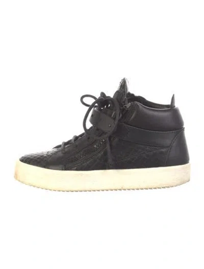 Pre-owned Giuseppe Zanotti Leather Sneakers In Black