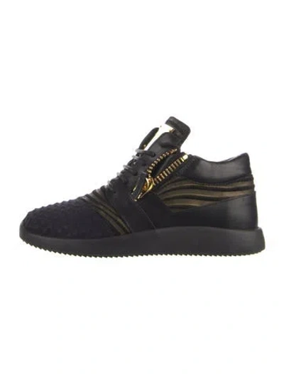 Pre-owned Giuseppe Zanotti Leather Sneakers In Black