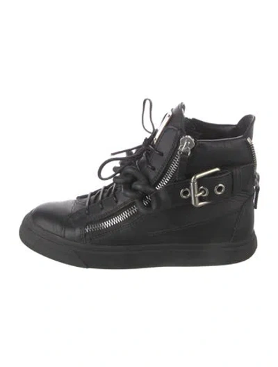 Pre-owned Giuseppe Zanotti Leather Sneakers In Black