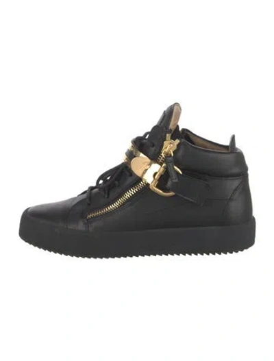 Pre-owned Giuseppe Zanotti Leather Sneakers In Black