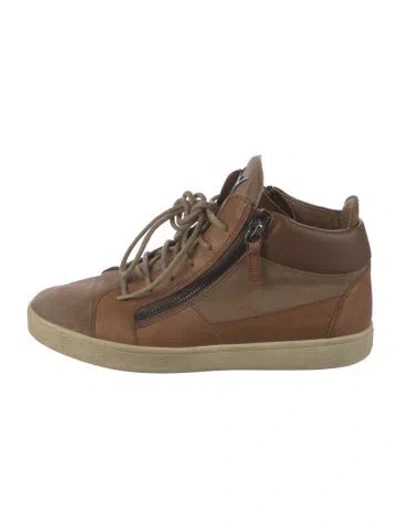 Pre-owned Giuseppe Zanotti Leather Sneakers In Brown/neutrals