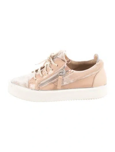 Pre-owned Giuseppe Zanotti Leather Sneakers In Neutrals