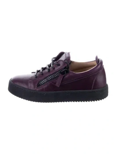 Pre-owned Giuseppe Zanotti Leather Sneakers In Purple