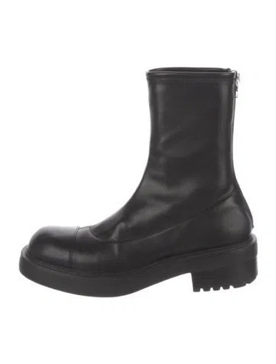Pre-owned Giuseppe Zanotti Leather Sock Boots In Black