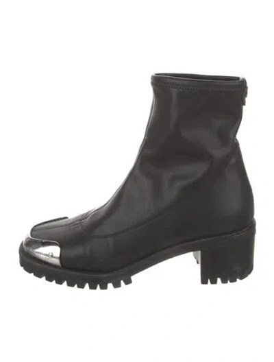 Pre-owned Giuseppe Zanotti Leather Sock Boots In Black