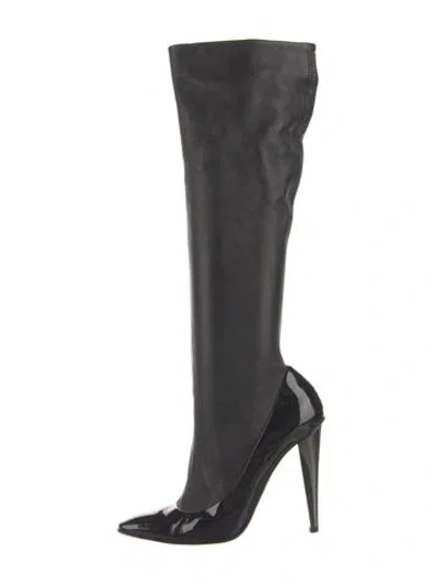 Pre-owned Giuseppe Zanotti Leather Sock Boots In Black