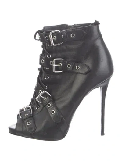 Pre-owned Giuseppe Zanotti Leather Studded Accents Boots In Black