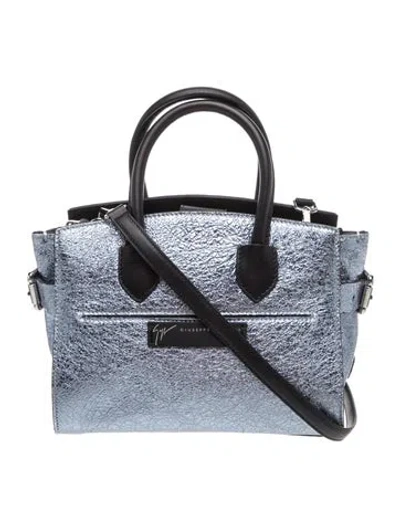 Pre-owned Giuseppe Zanotti Leather Top Handle Bag In Blue