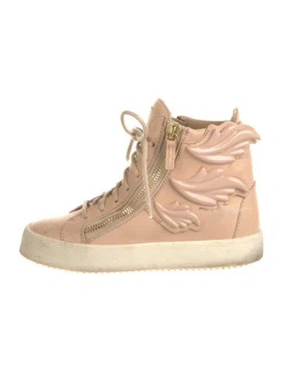 Pre-owned Giuseppe Zanotti Leather Wedge Sneakers In Neutral