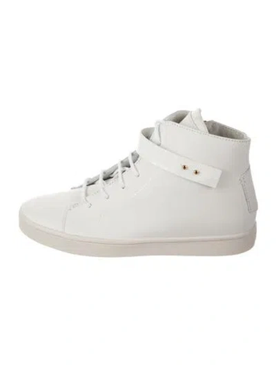 Pre-owned Giuseppe Zanotti Leather Wedge Sneakers In White