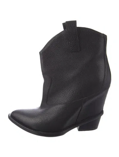 Pre-owned Giuseppe Zanotti Leather Western Boots In Black