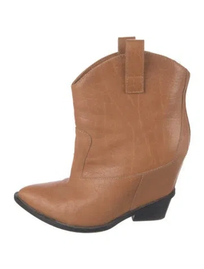 Pre-owned Giuseppe Zanotti Leather Western Boots In Brown