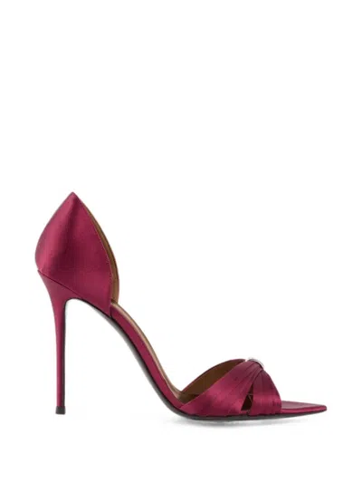 Giuseppe Zanotti Lienn Satin Pumps Rhinestone Open Toe In Pink