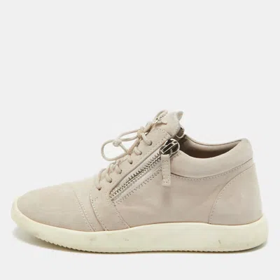 Pre-owned Giuseppe Zanotti Lilac Suede Mid Top Sneakers Size 39.5 In Purple