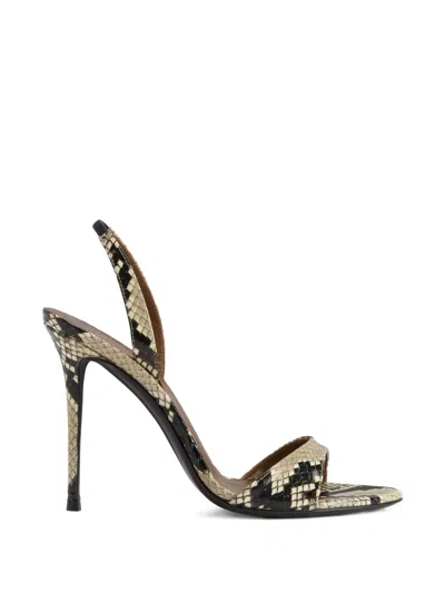 Giuseppe Zanotti Clandestino Patagonia Slingback Snake Print Sandals In Multi