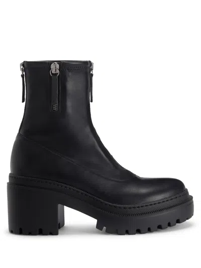 Giuseppe Zanotti Lionora Zip-detailed Stretch Ankle Boots In Black